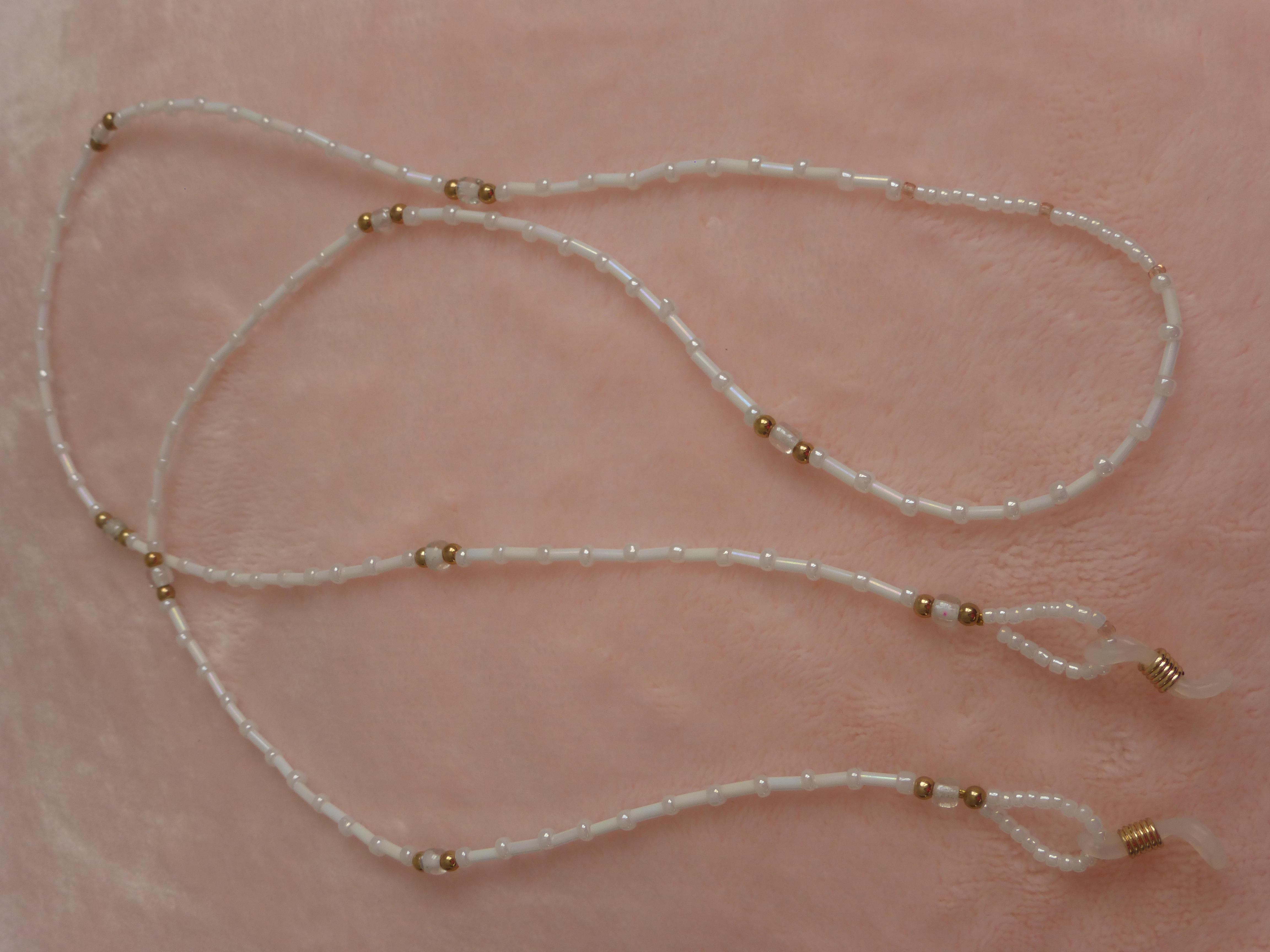 CORDON A LUNETTES  BLANC ET DORÉ