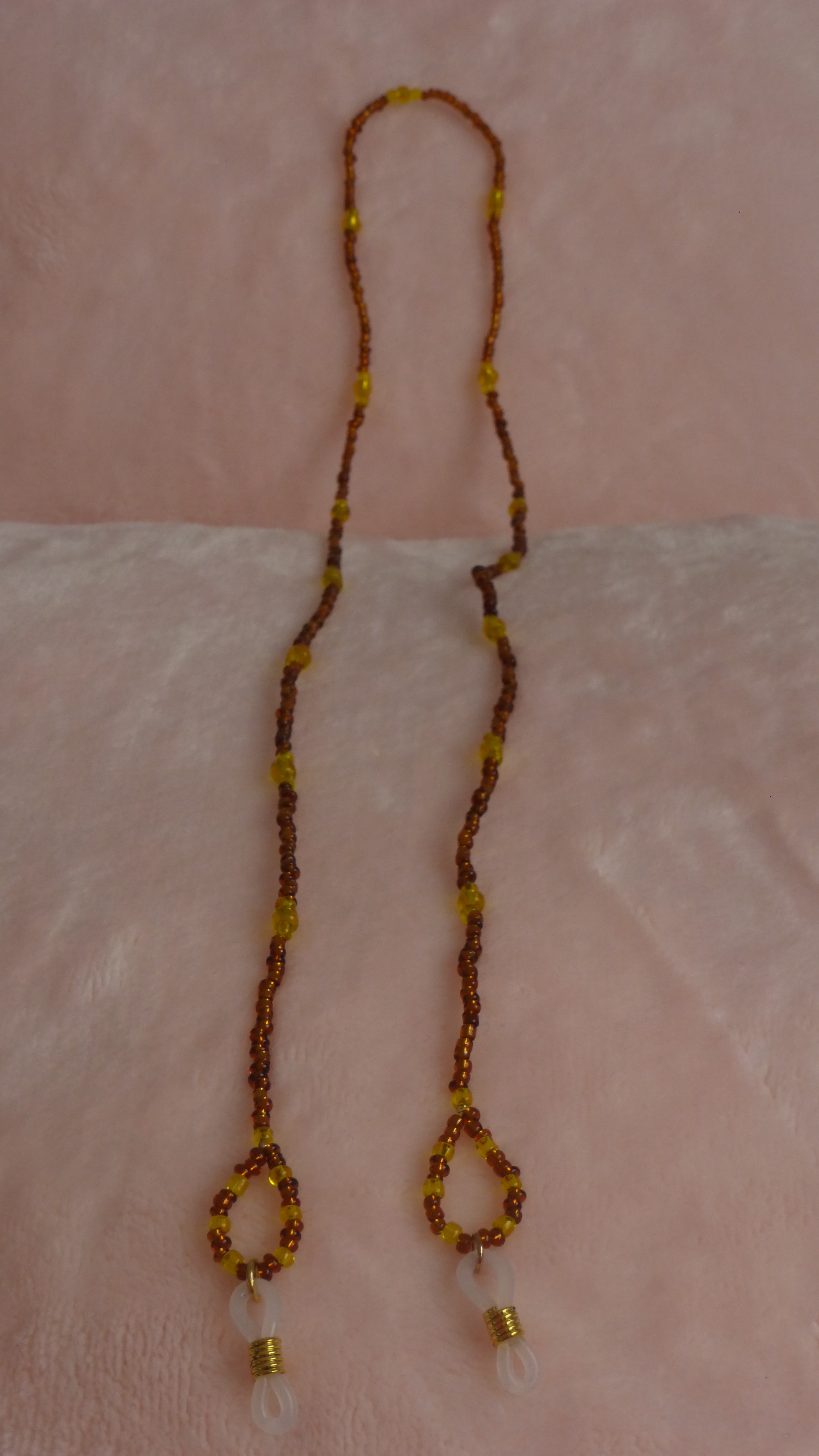 CORDON A LUNETTES MARRON ET JAUNE