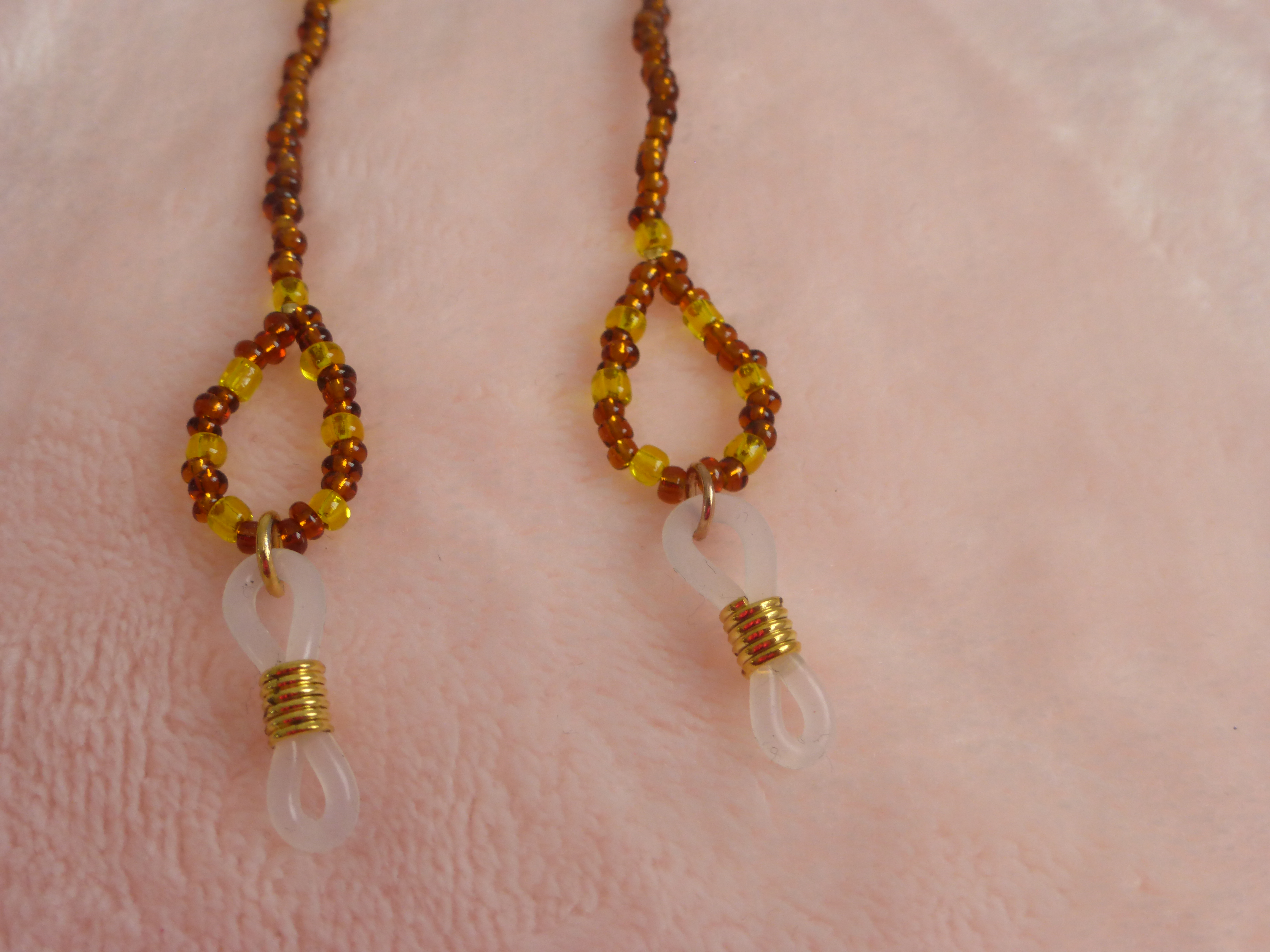 CORDON A LUNETTES MARRON ET JAUNE