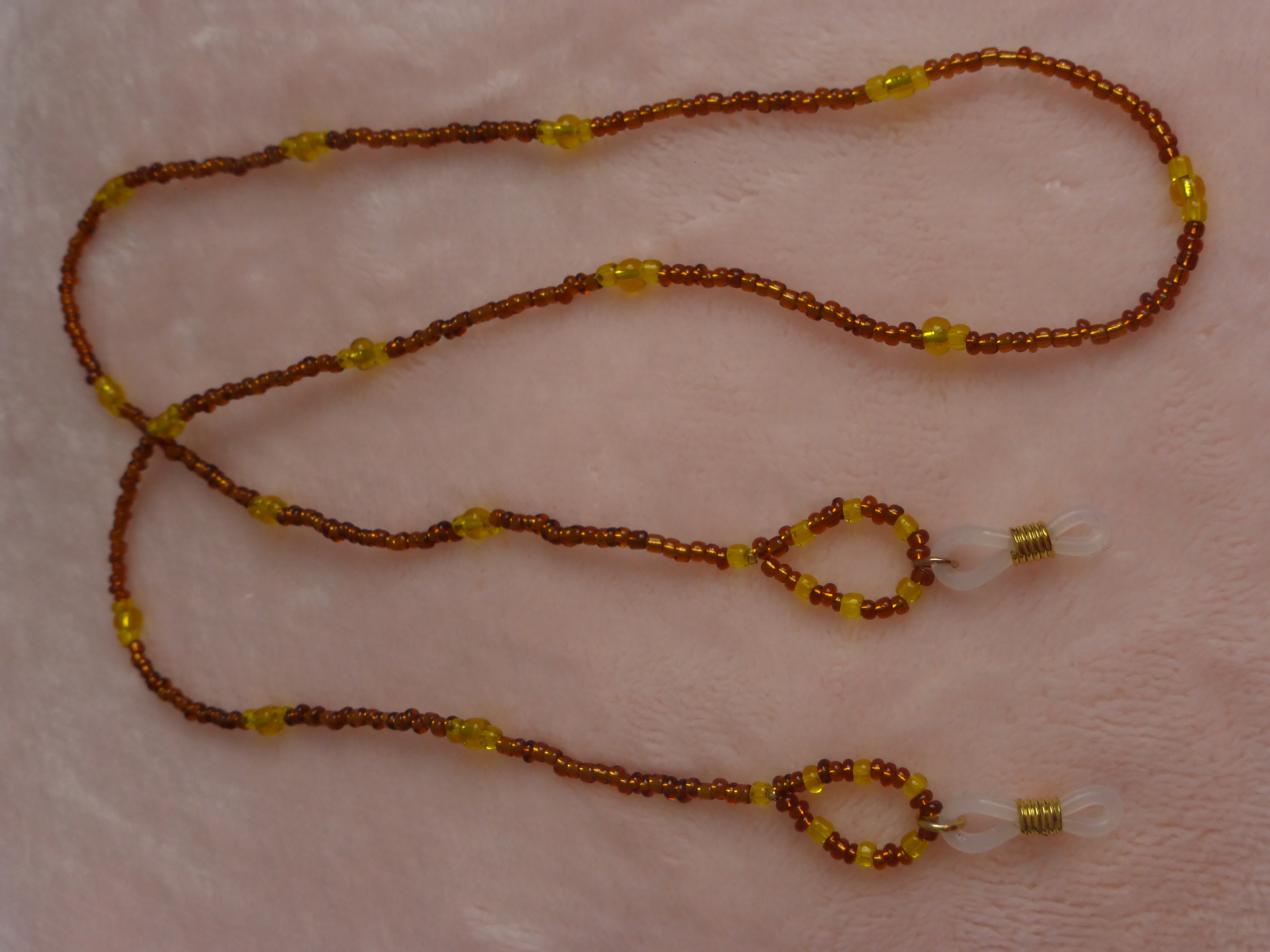 CORDON A LUNETTES MARRON ET JAUNE