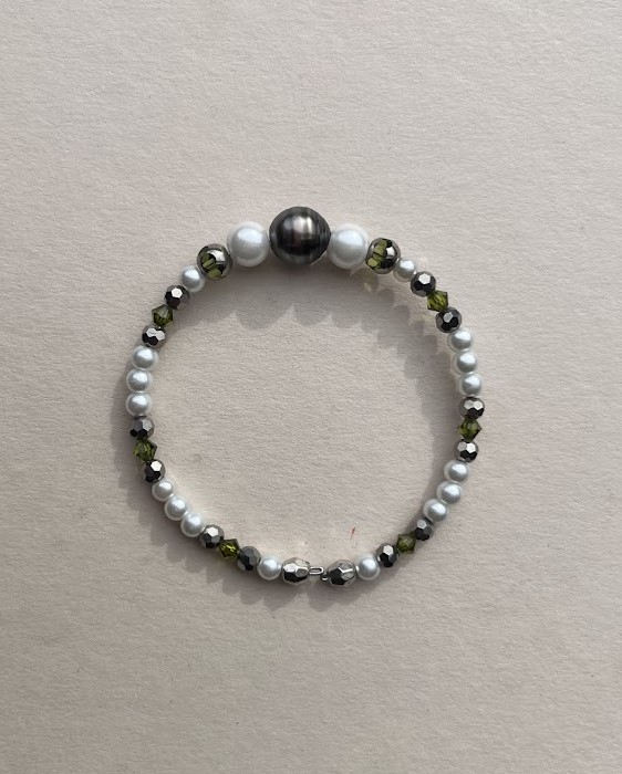 BRACELET PERLE DE TAHITI GRIS VERT