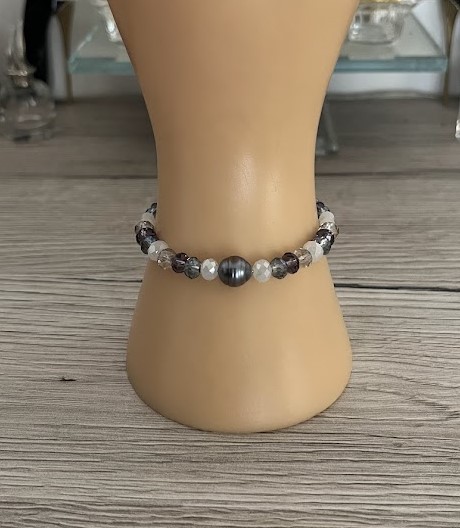 BRACELET PERLE DE TAHITI GRIS VIOLET
