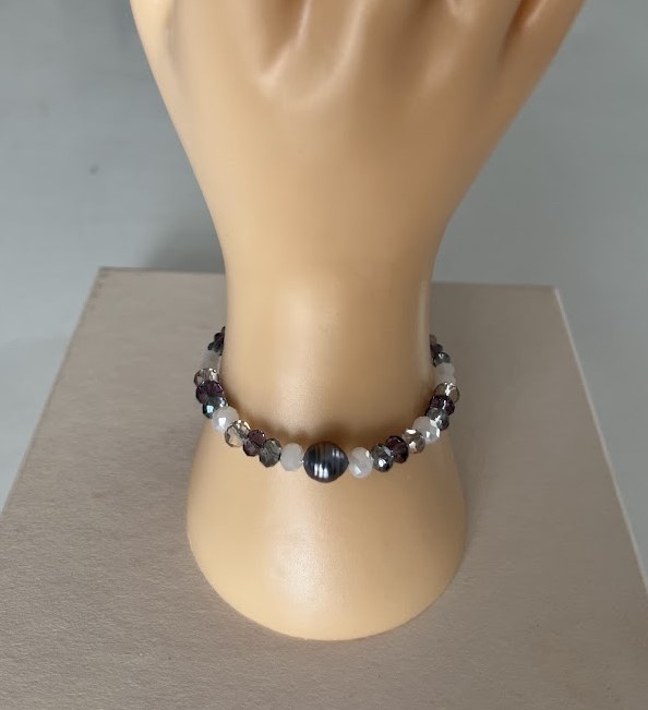 BRACELET PERLE DE TAHITI GRIS VIOLET