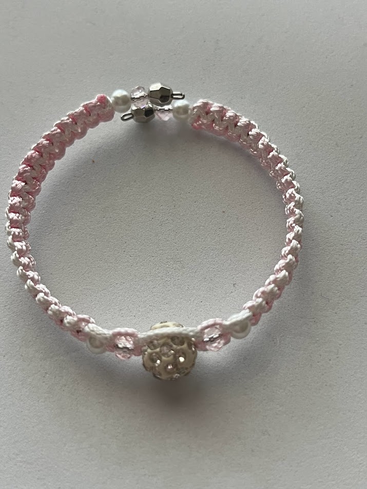 BRACELET ROSE CLAIR ET BLANC