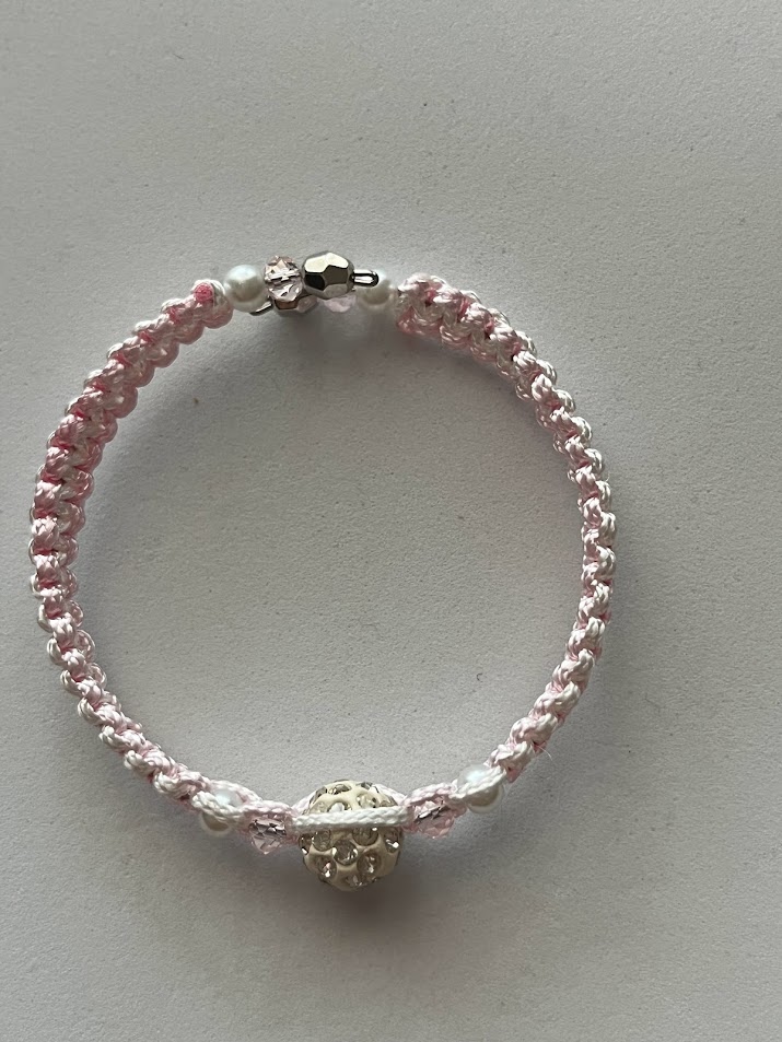 BRACELET ROSE CLAIR ET BLANC