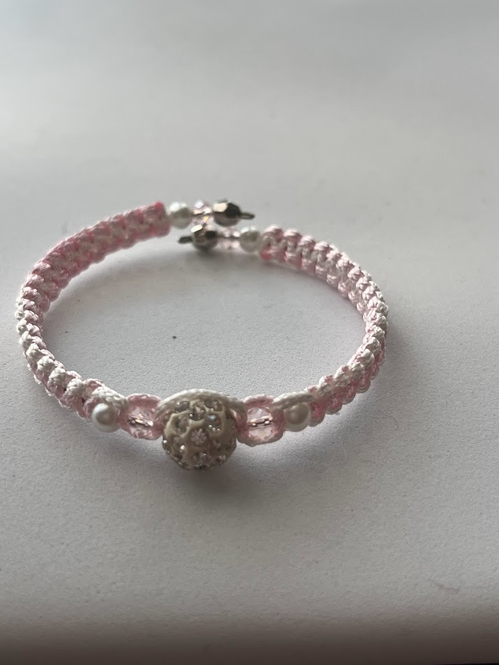 BRACELET ROSE CLAIR ET BLANC