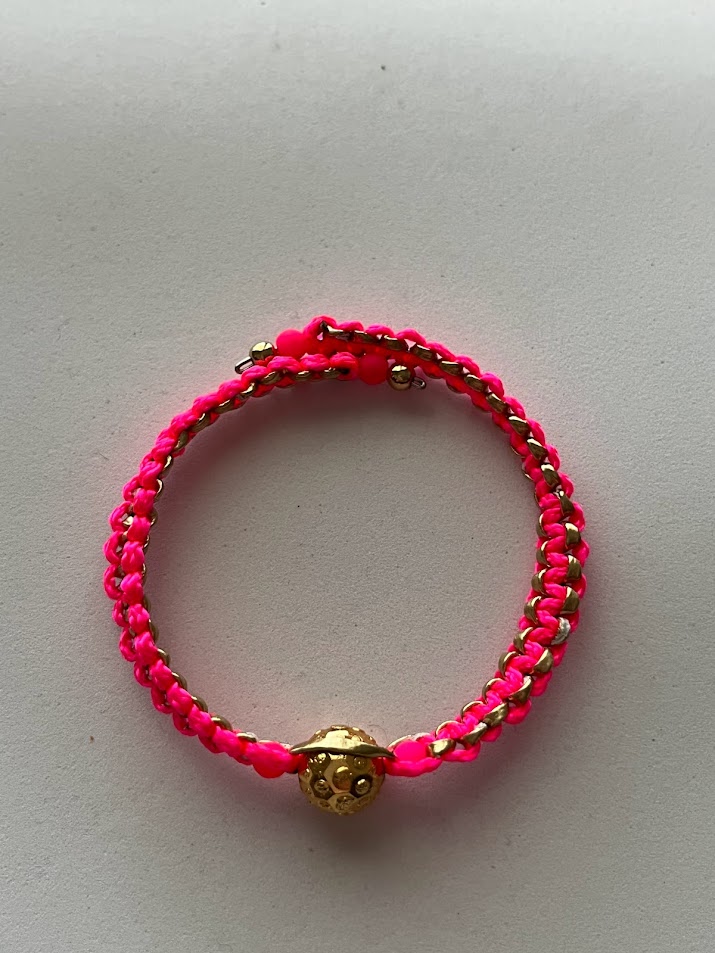 BRACELET FUSCHIA DORÉ