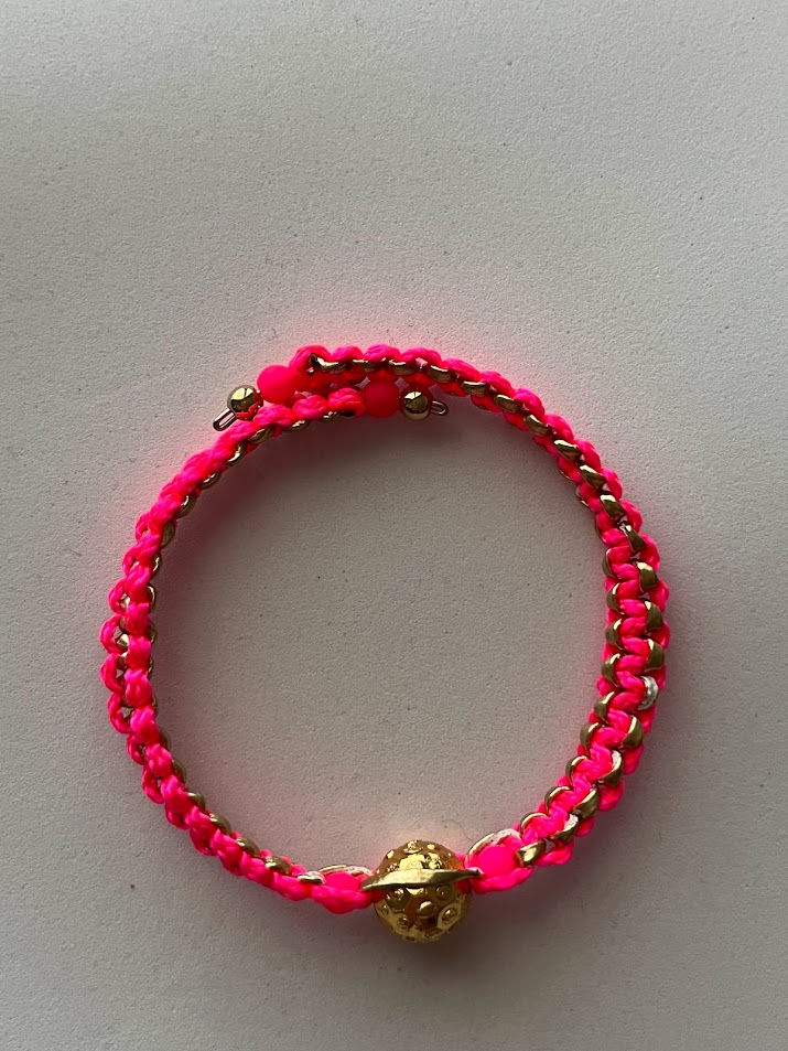 BRACELET FUSCHIA DORÉ
