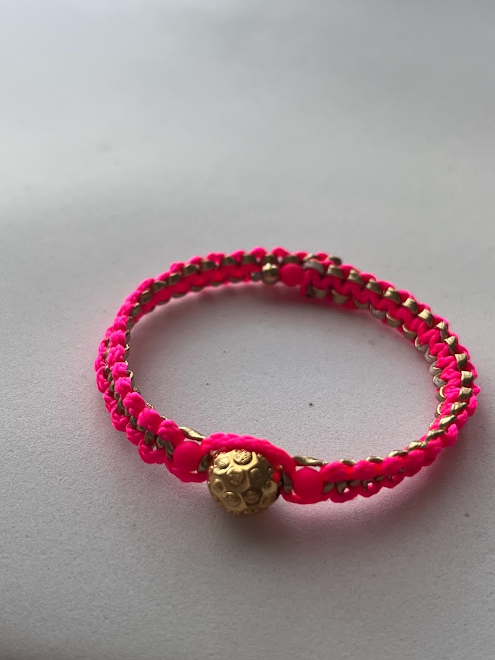 BRACELET FUSCHIA DORÉ