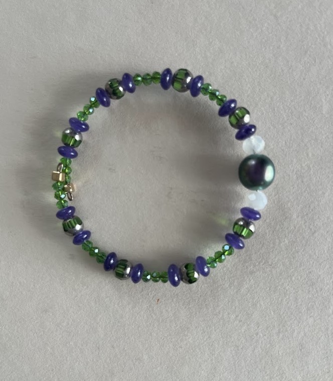 BRACELET VERT ET VIOLET
