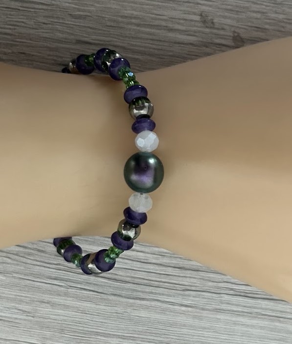 BRACELET VERT ET VIOLET