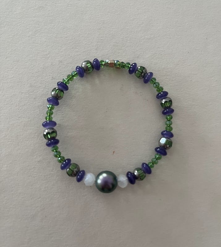 BRACELET VERT ET VIOLET