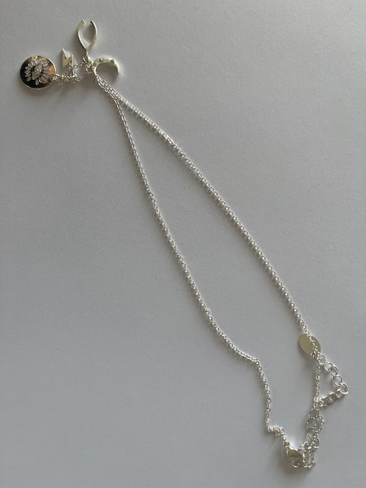 PENDENTIF ARGENTÉ 4 BRELOQUES