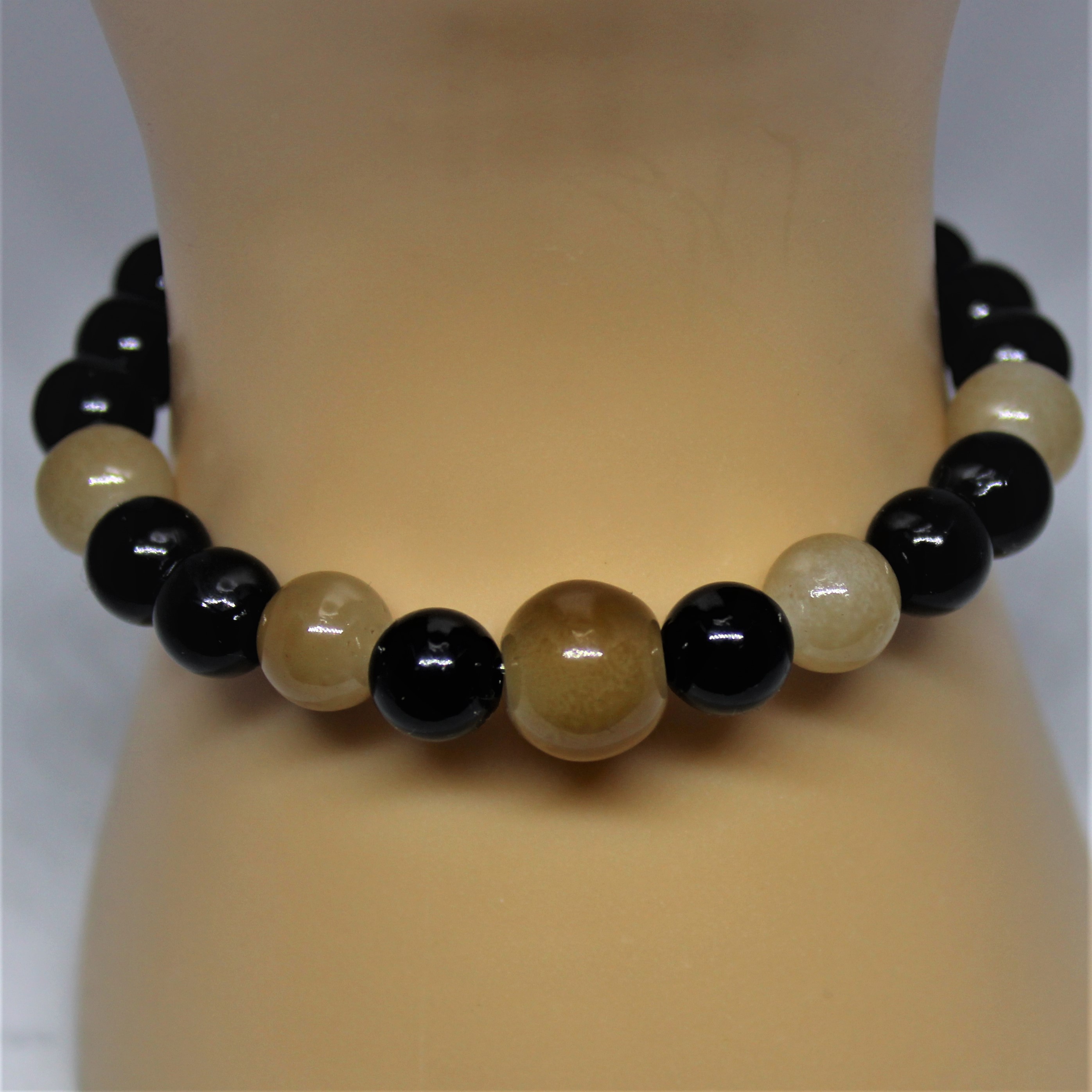 BRACELET HOMME NOIR ET BEIGE