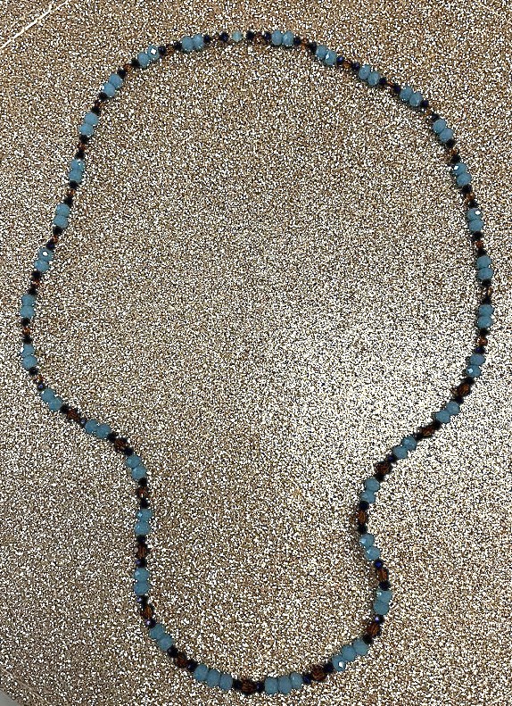 COLLIER FEMME AZUR ET BRUN