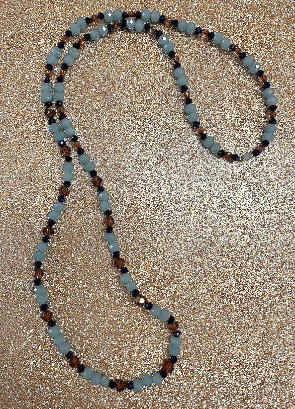 COLLIER FEMME AZUR ET BRUN