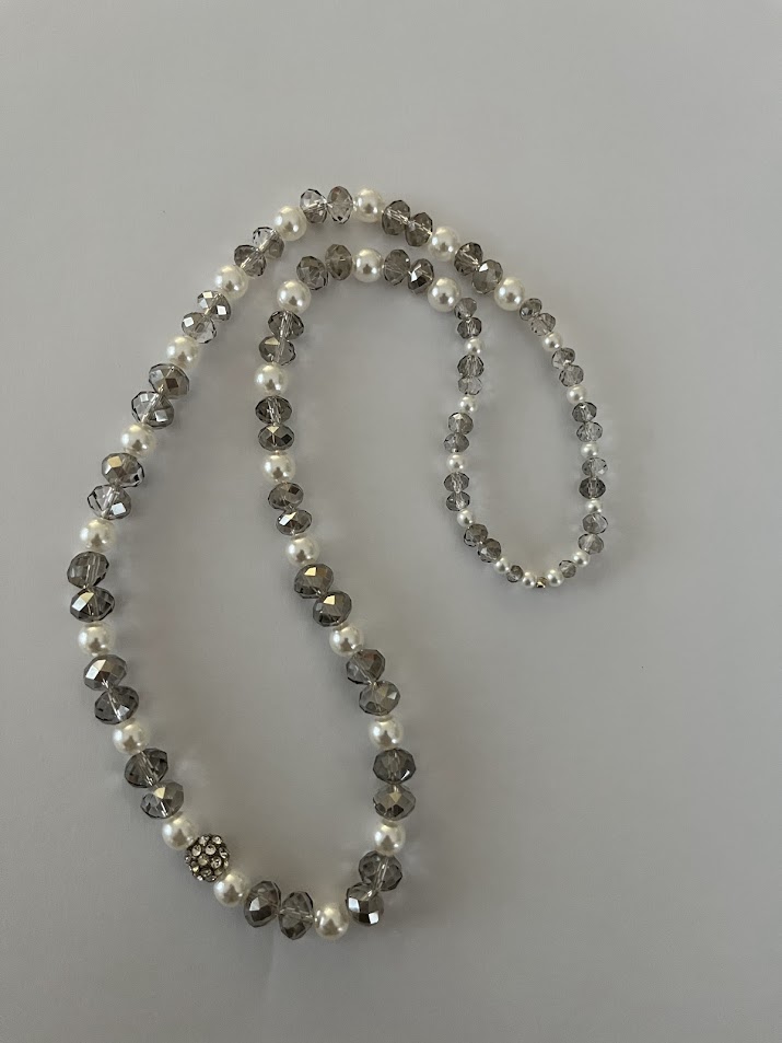COLLIER FEMME TONS BLANC GRIS