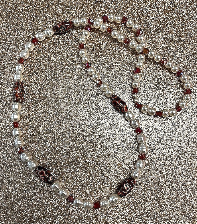 COLLIER FEMME TONS BLANC MARRON