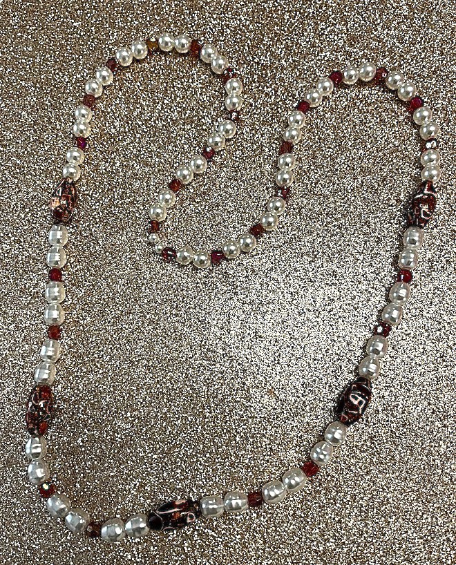 COLLIER FEMME TONS BLANC MARRON