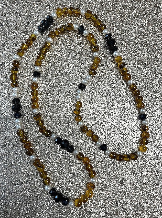 COLLIER FEMME MARRON MARINE BLANC