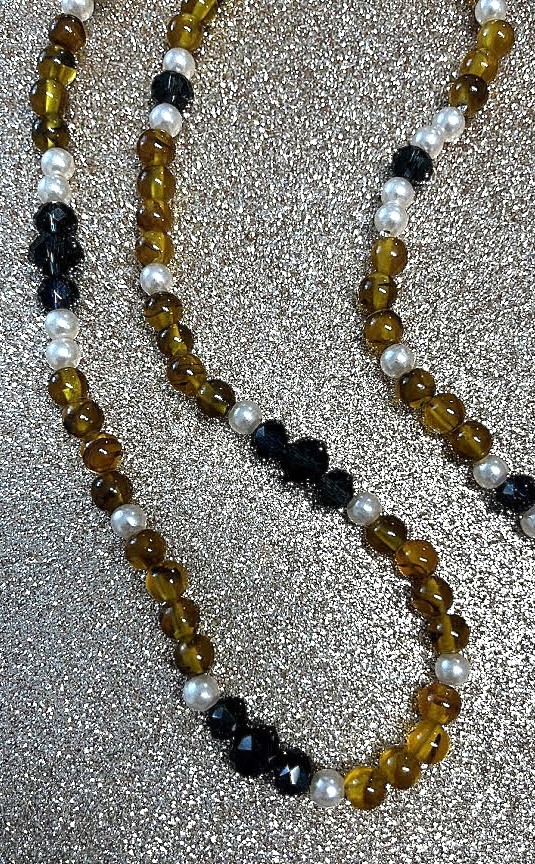 COLLIER FEMME MARRON MARINE BLANC