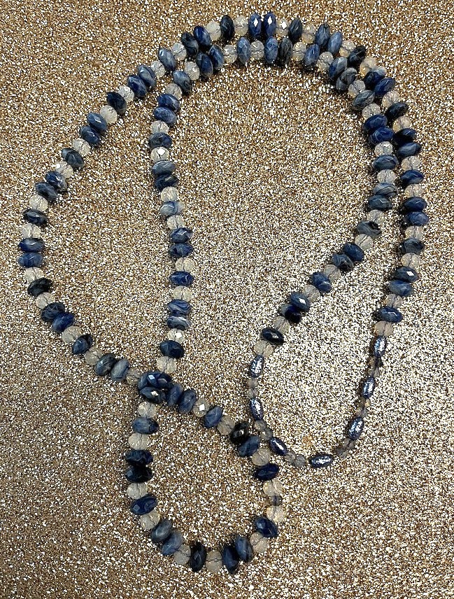 COLLIER FEMME BLEU CIEL ET BLANC