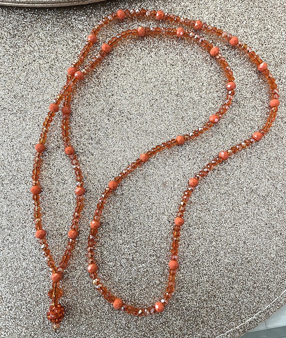 COLLIER LONG FEMME ORANGE