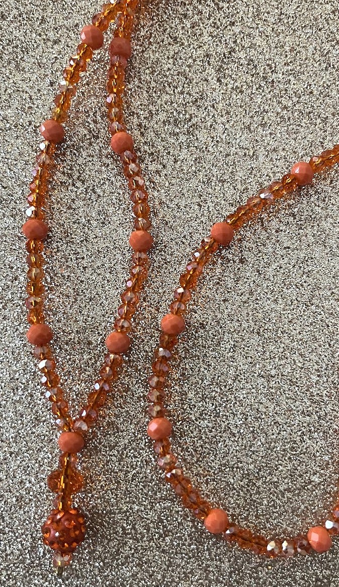 COLLIER LONG FEMME ORANGE