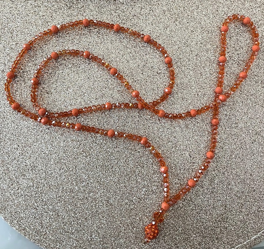 COLLIER LONG FEMME ORANGE