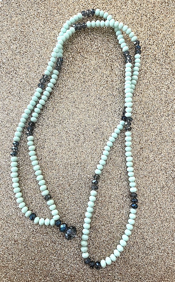 COLLIER LONG FEMME TONS BLEUS