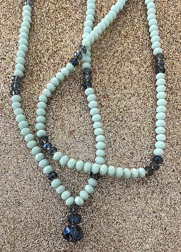 COLLIER LONG FEMME TONS BLEUS