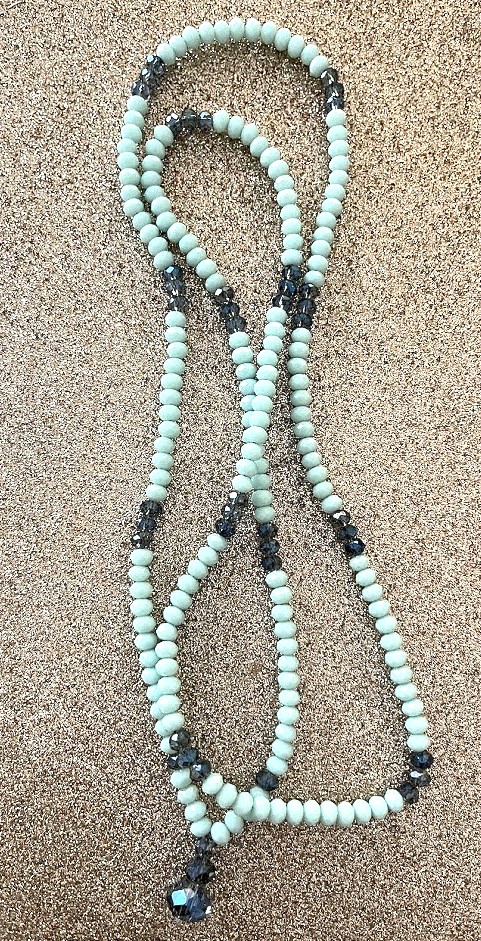 COLLIER LONG FEMME TONS BLEUS