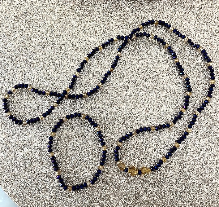 COLLIER FEMME BLEU VIOLET IRISÉ