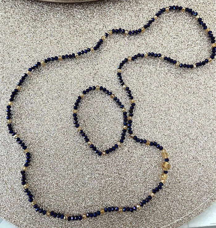 COLLIER FEMME BLEU VIOLET IRISÉ