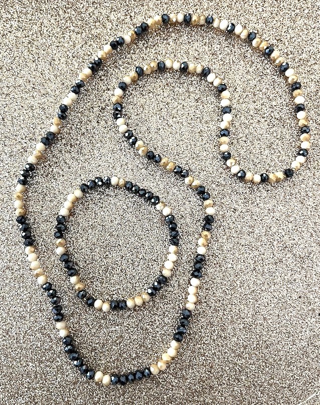 COLLIER FEMME BEIGE ET GRIS