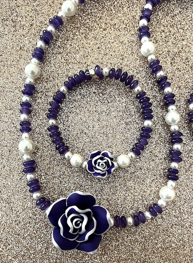 COLLIER FEMME VIOLET FONCÉ