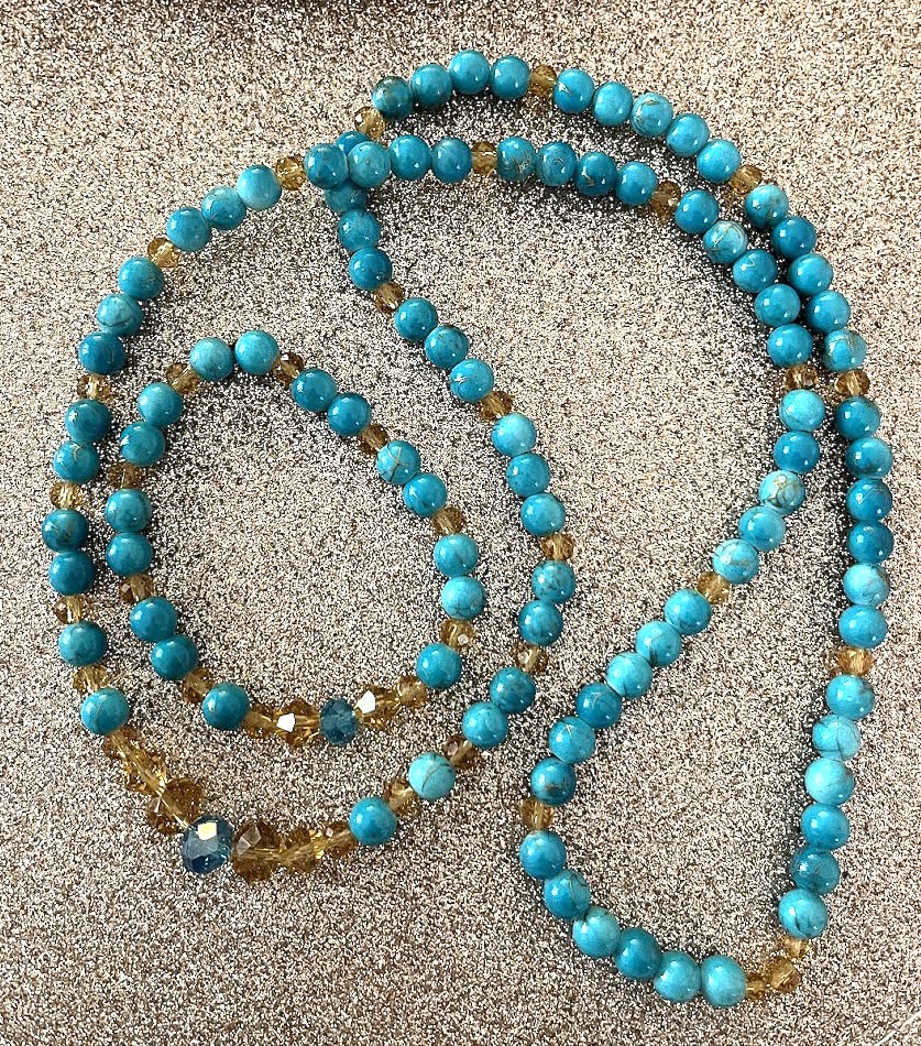 COLLIER FEMME TURQUOISE ET DORÉ