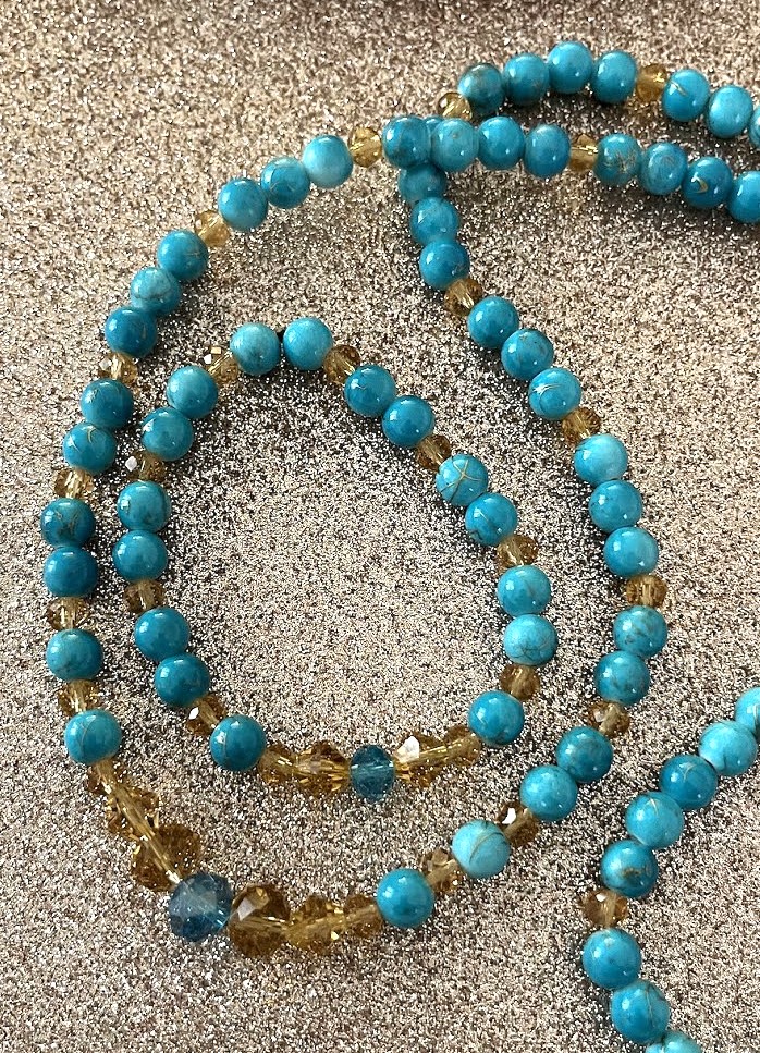COLLIER FEMME TURQUOISE ET DORÉ
