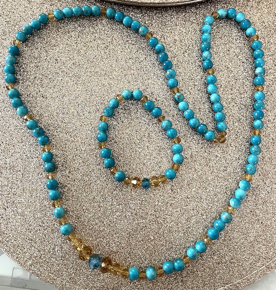 COLLIER FEMME TURQUOISE ET DORÉ