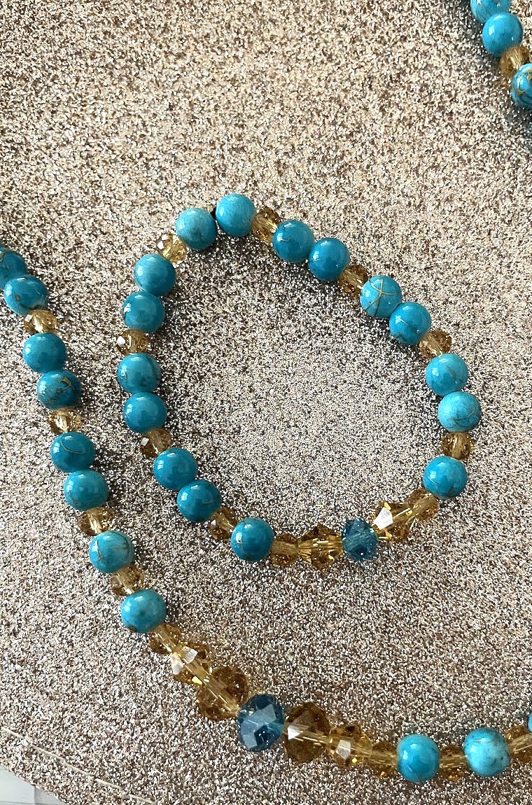 COLLIER FEMME TURQUOISE ET DORÉ