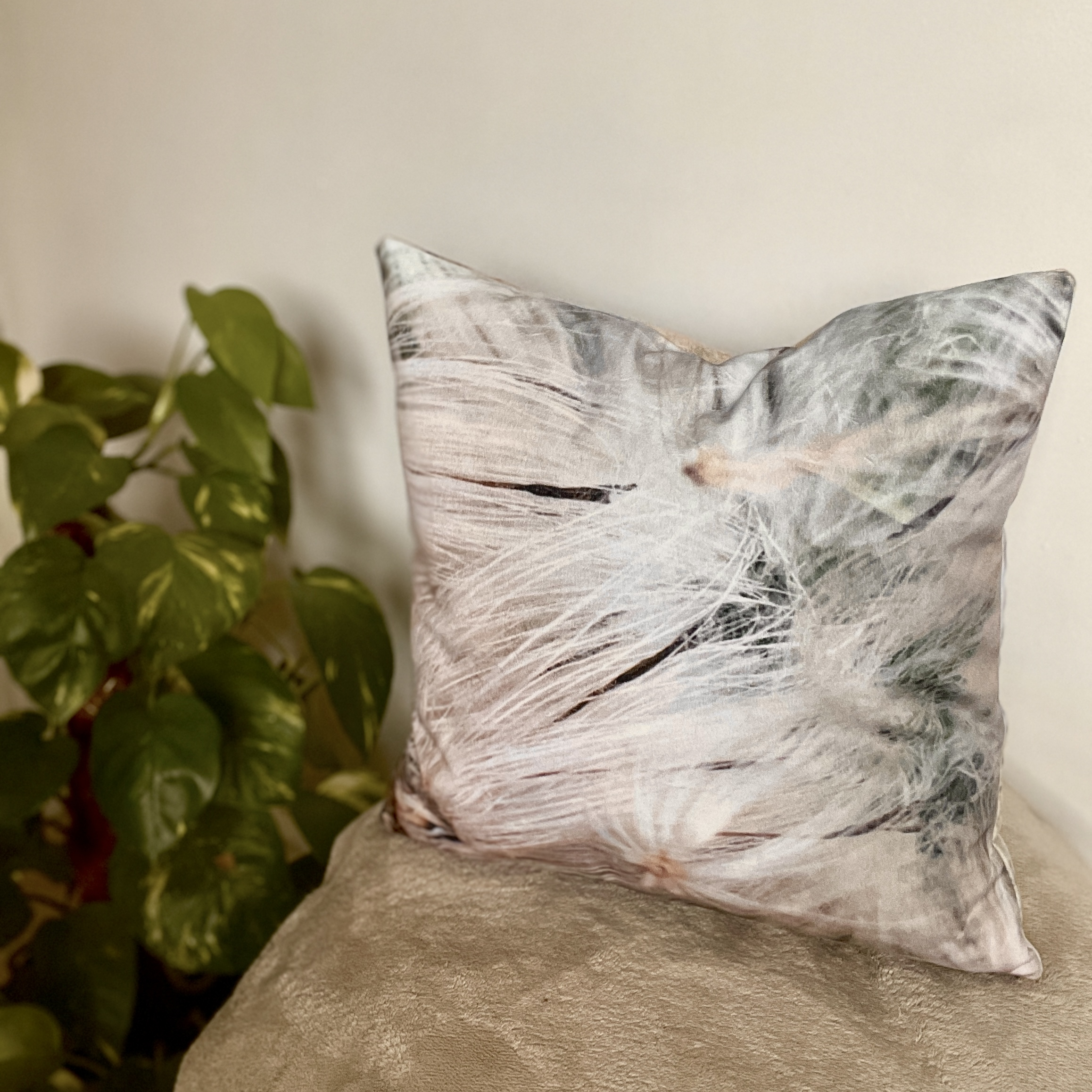 HANDMADE Soft Thistledown Velvet Reversible Cushion Cover