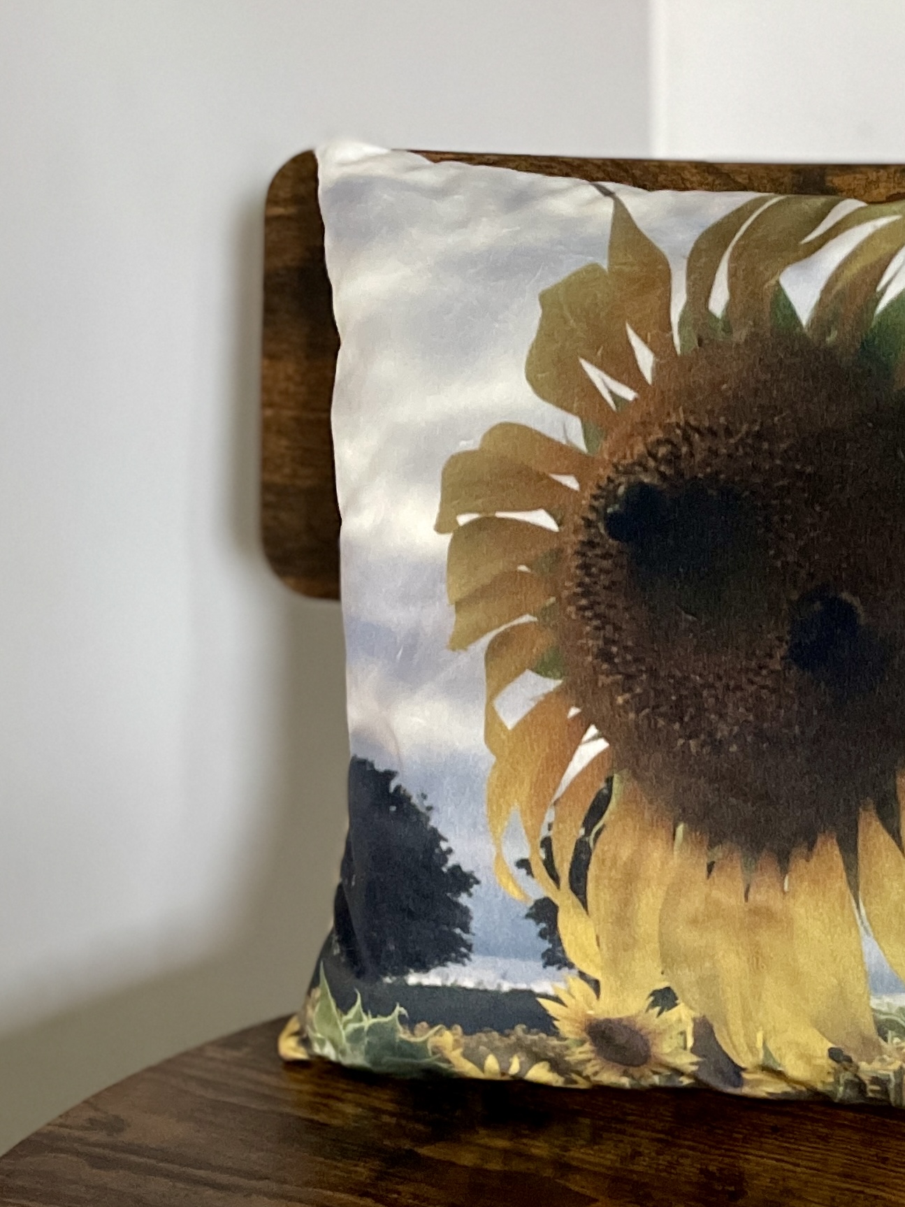 HANDMADE Sunflower Velvet Reversible Floral Cushion Cover