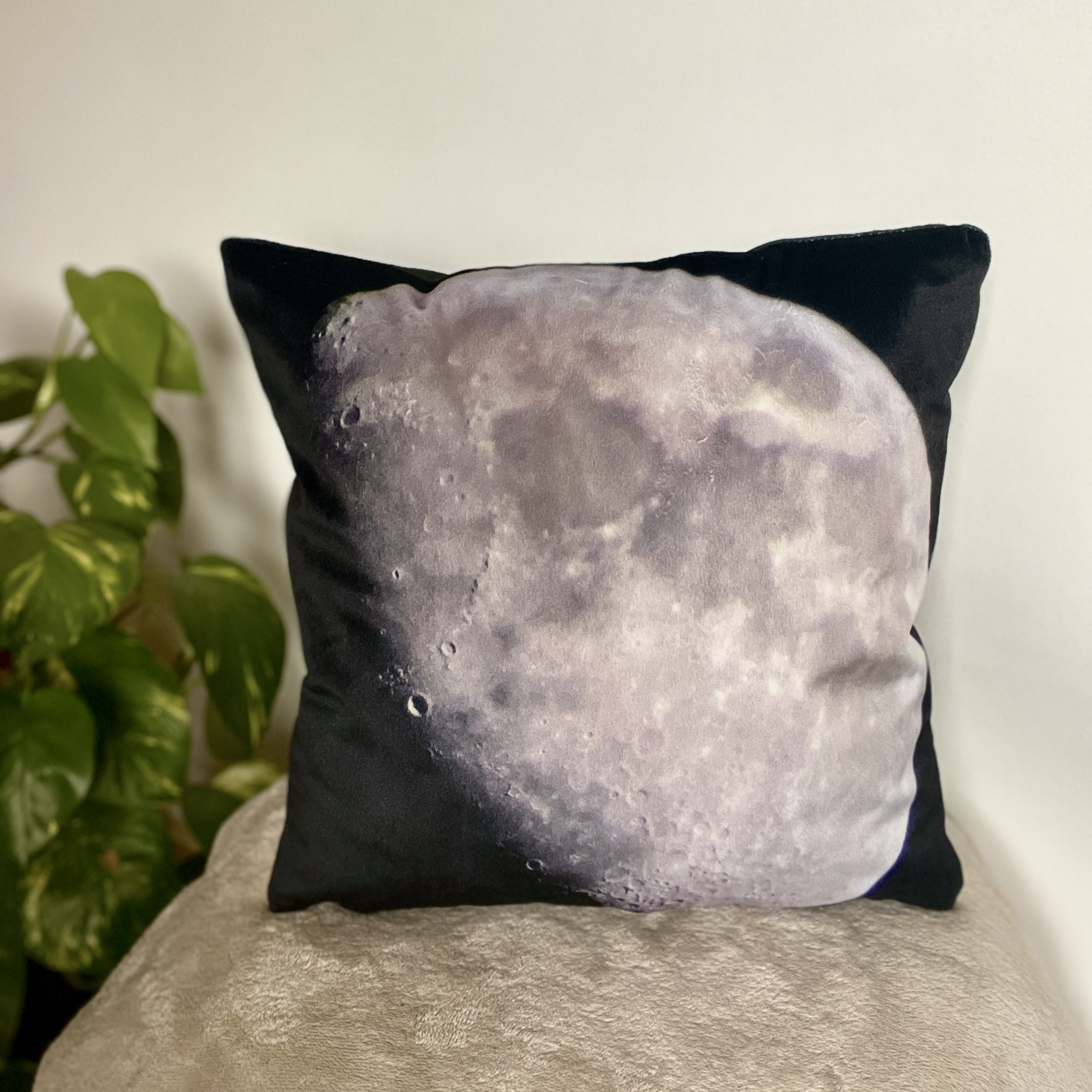 HANDMADE Moon Phases Velvet Reversible Cushion Cover - Chose from full, crescent or half moon combinations (see full description)