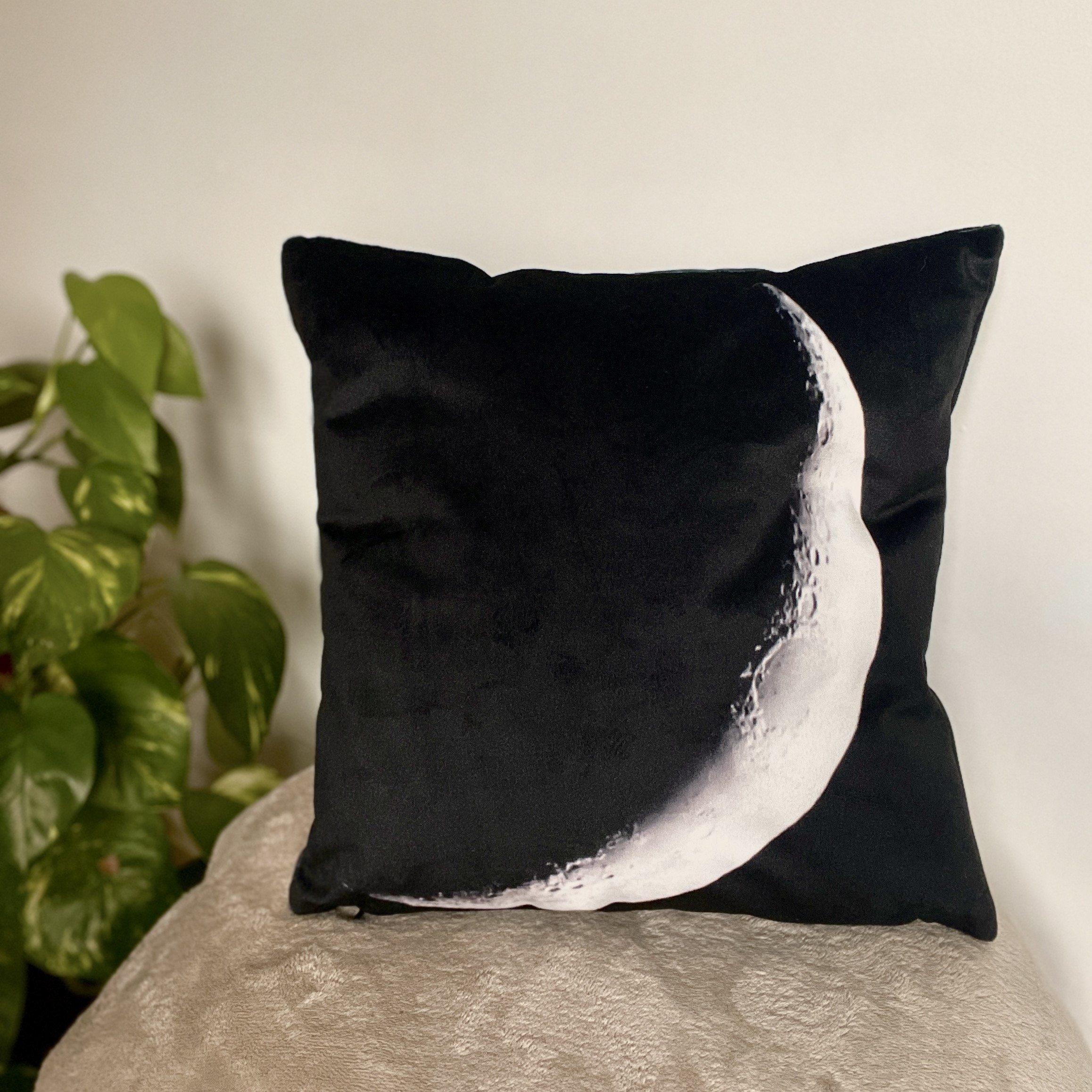 HANDMADE Moon Phases Velvet Reversible Cushion Cover - Chose from full, crescent or half moon combinations (see full description)