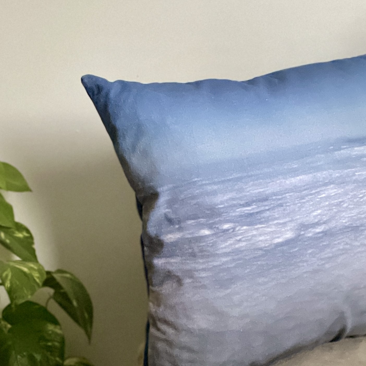 HANDMADE 17x17 Blue "Sea of Clouds" Sky Cotton Cushion Cover