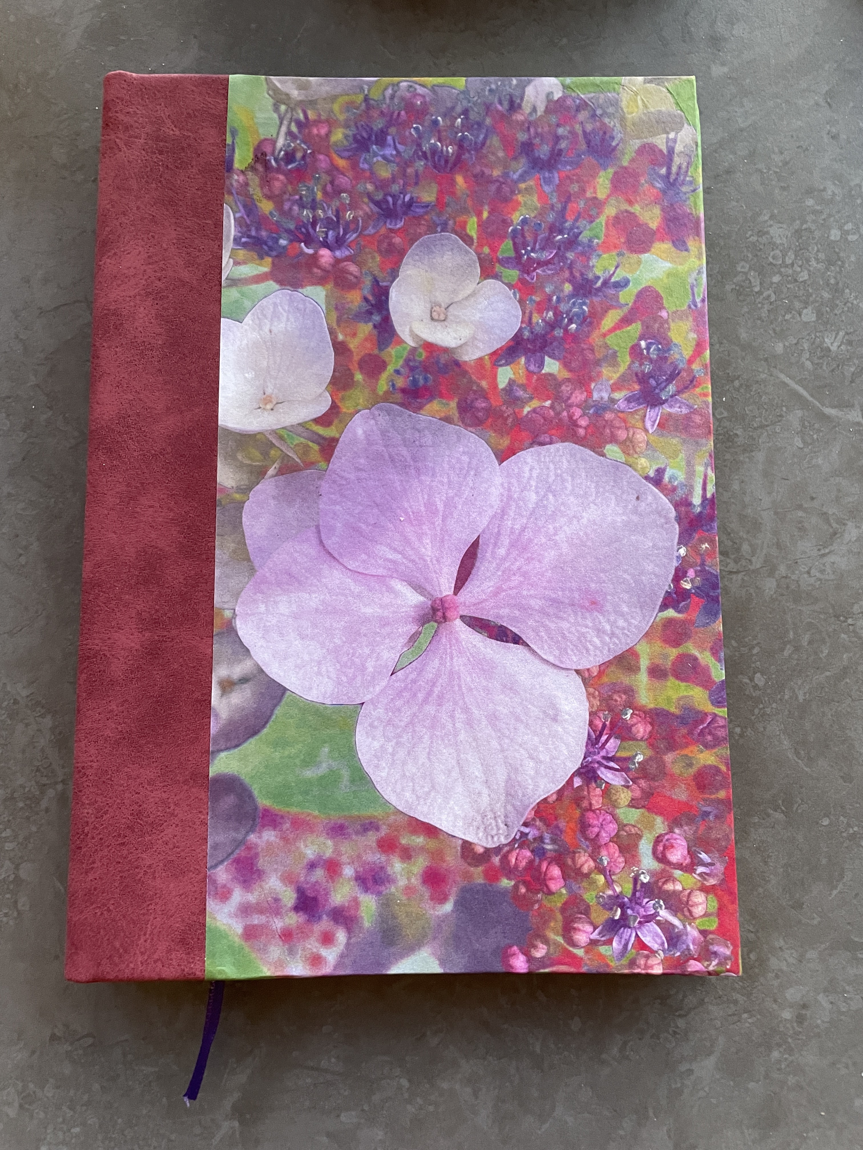 OOAK Handbound Hardback Notebook with Faux Leather Book Cloth Spine