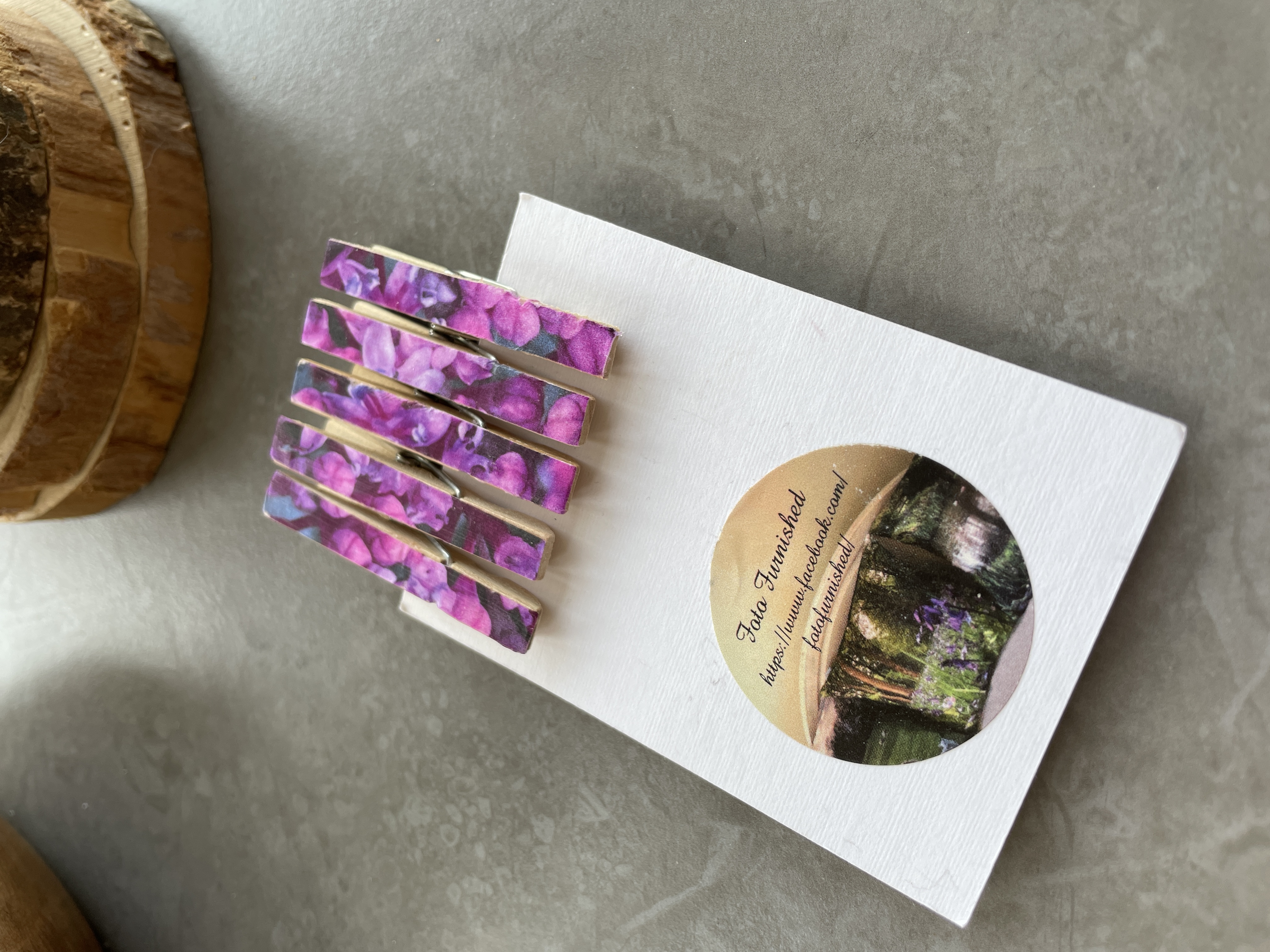 Magnetic Wooden Pegs with Photographic Decoupage Detail