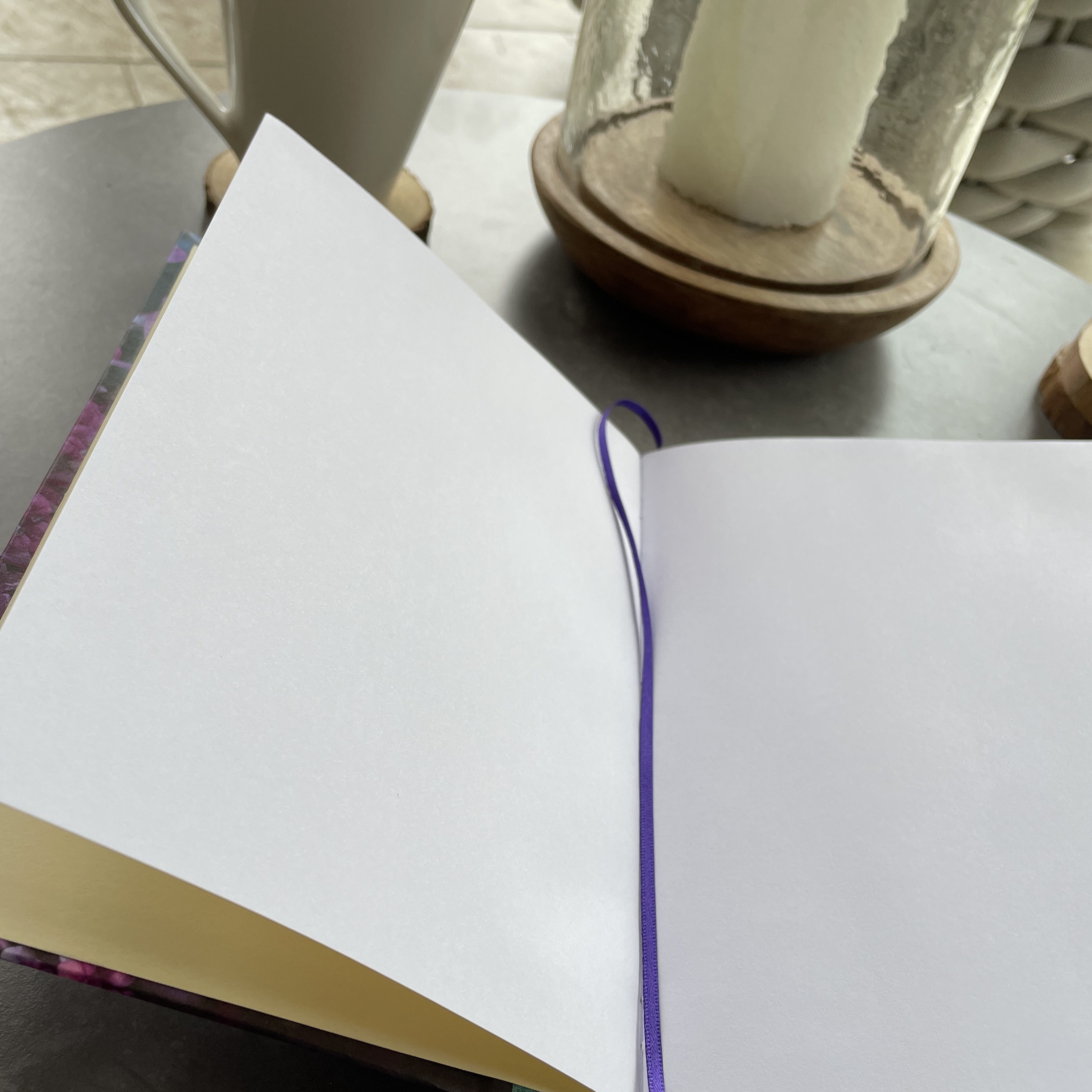 OOAK A5 Hand bound Hardback Notebook with Faux Leather Book Cloth Spine - Floral Design