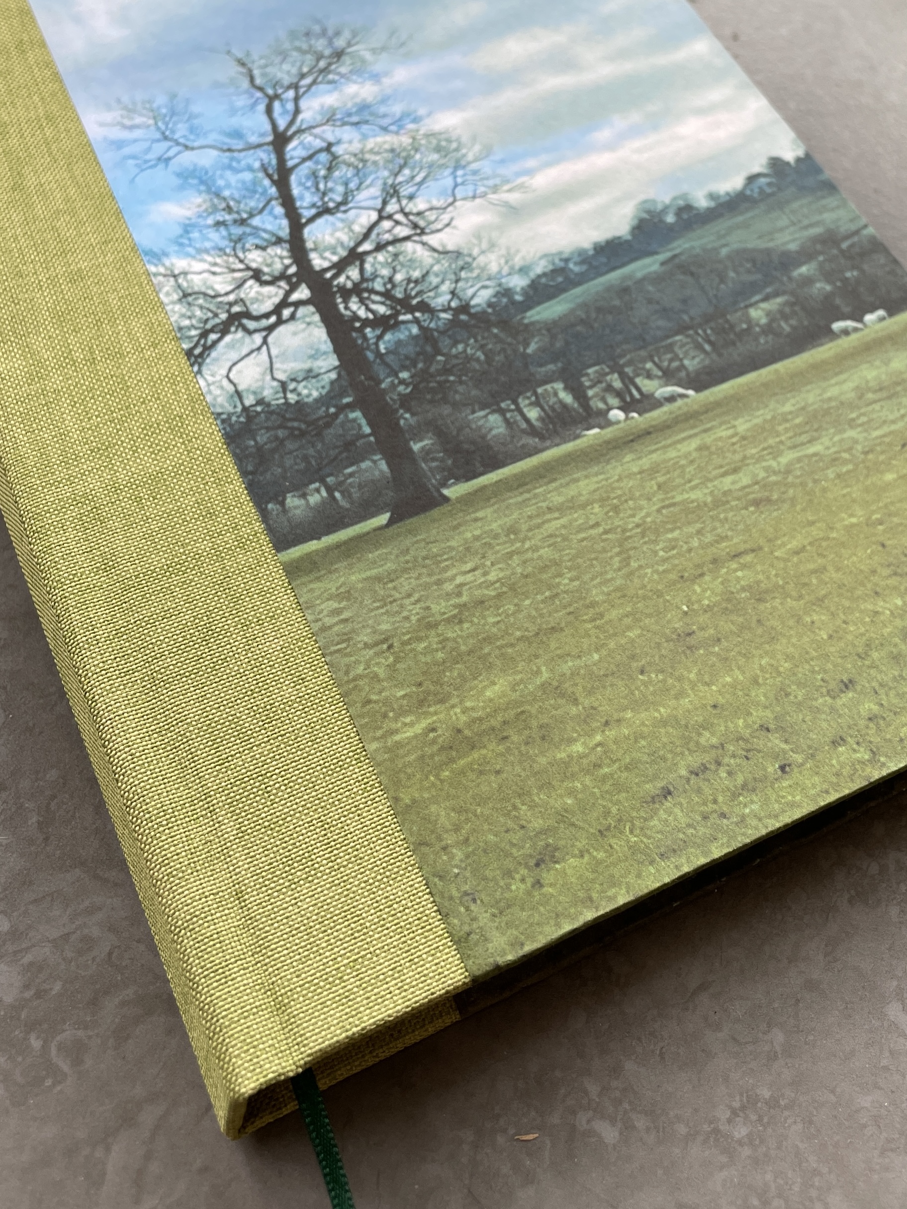 OOAK A5 Hand bound Hardback Notebook with Cloth Spine - Country Sheep Design