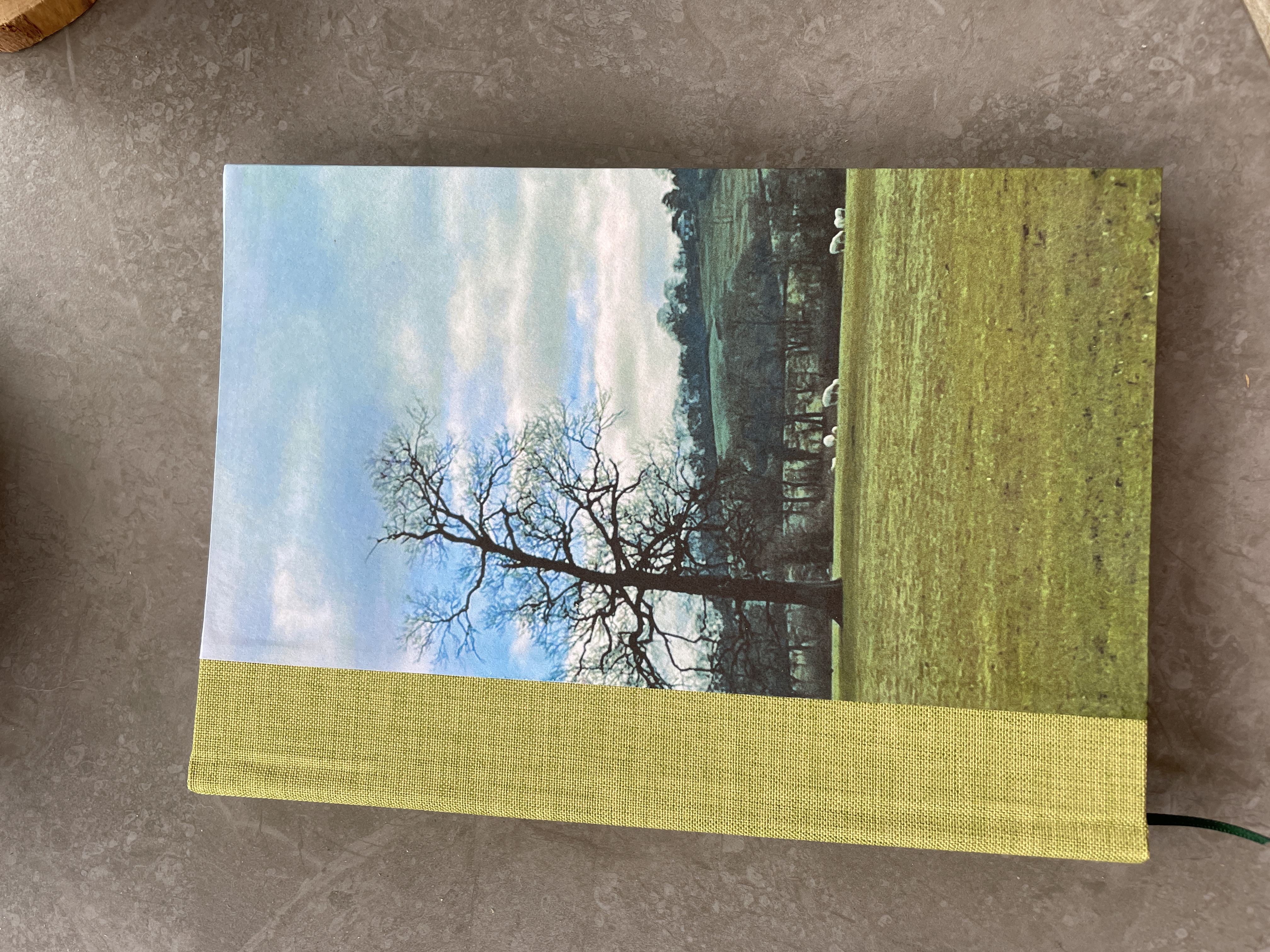 OOAK A5 Hand bound Hardback Notebook with Cloth Spine - Country Sheep Design